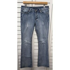 Myth of Jade Bootcut Embroidered Blue Denim Jeans Women's Size 8